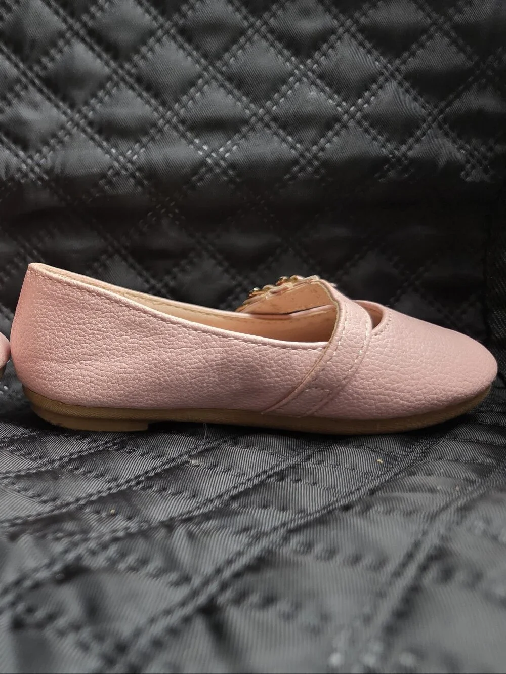 Link Comfort Toddler Girls Pink Mary Jane Rhinestone Dress Shoes Size 6